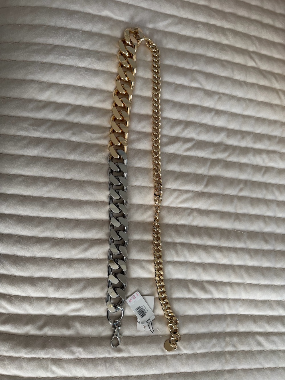 Express Two-Tone Chain Belt/Strap in Gold and Silver